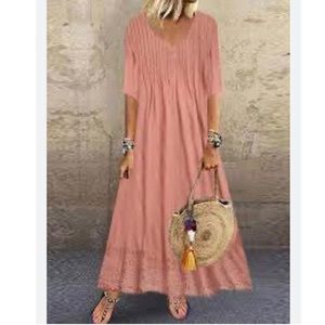 Hekka oversized Swiss dot maxi dress